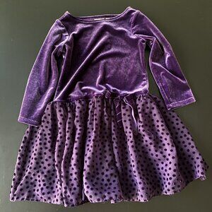 Talbots Kids Purple Velour Dress Size 2
